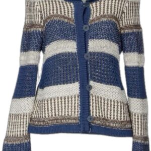 striped knit cardigan