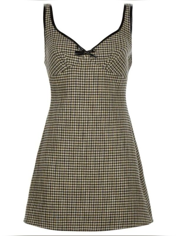 Plaid Beige Mini Dress